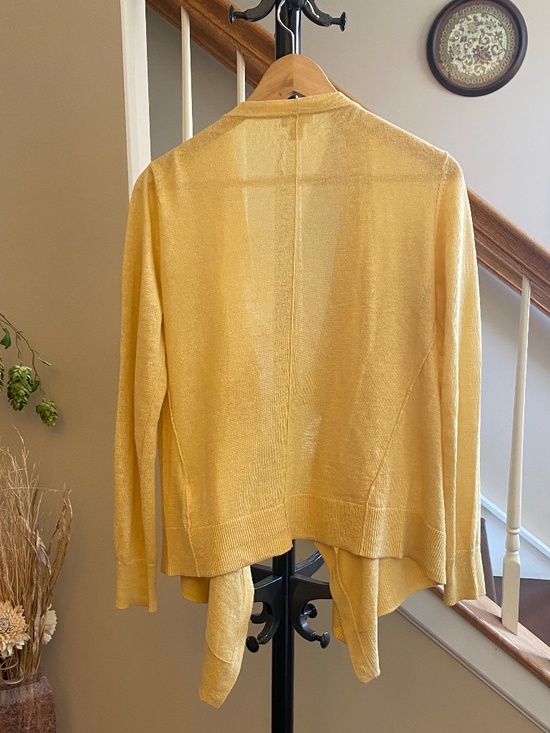 Garnet Hill Easy Linen Drape-Front Cardigan Size Small - Picture 5 of 15